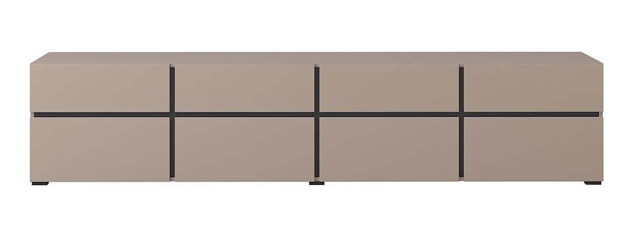 Komoda Kruzoe 48 cm z czterema szufladami i czterema szafkami beżowa  - zdjęcie 5