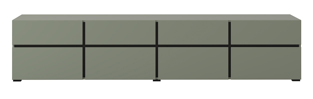Komoda Kruzoe 48 cm z czterema szufladami i czterema szafkami zielona  - zdjęcie 5