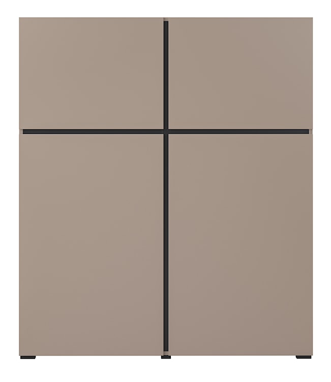 Komoda Kruzoe 139 cm z dwiema szafkami beżowa  - zdjęcie 5
