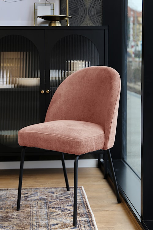 Krzesło tapicerowane Nelicials różowy szenil  - zdjęcie 3