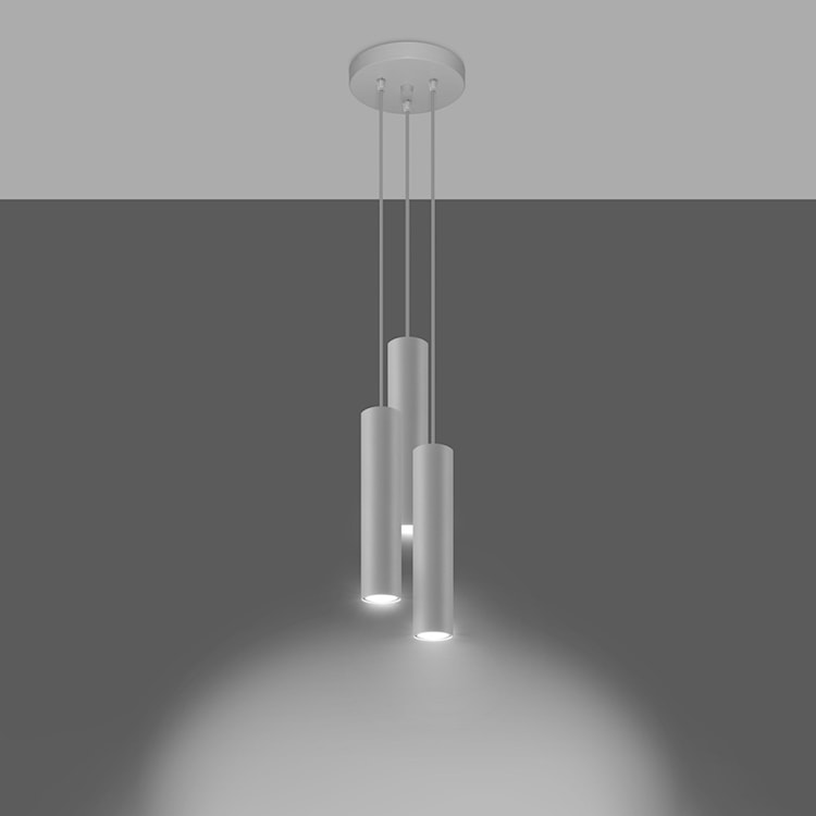 Lampa wisząca Lagga x3 na okrągłej podsufitce biała  - zdjęcie 3