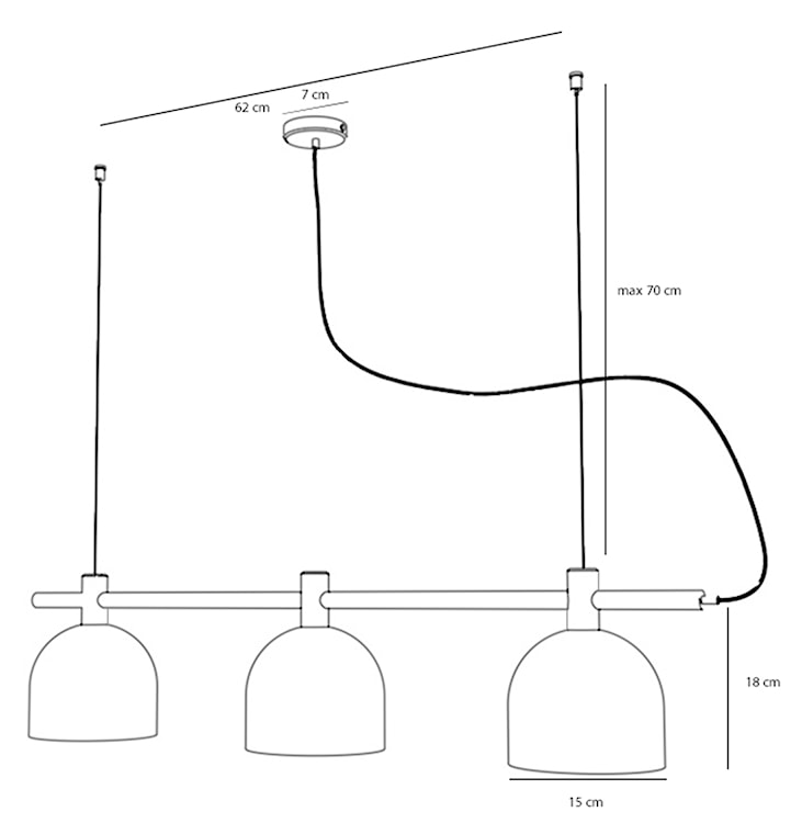 Żyrandol Fiene x3 czarny  - zdjęcie 5