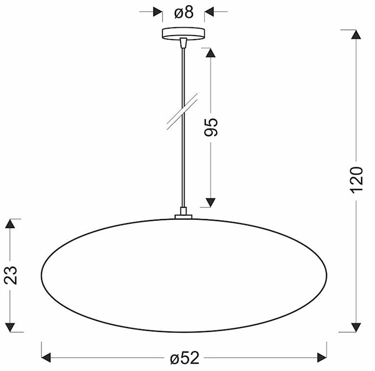 Lampa wisząca Cafee średnica 52 cm latte z czarną podstawą  - zdjęcie 8