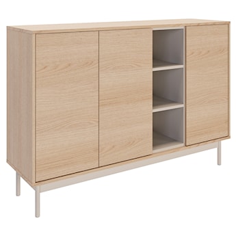 Komoda trzydrzwiowa Layen z trzema wnękami 138 cm dąb lindberg/kaszmir