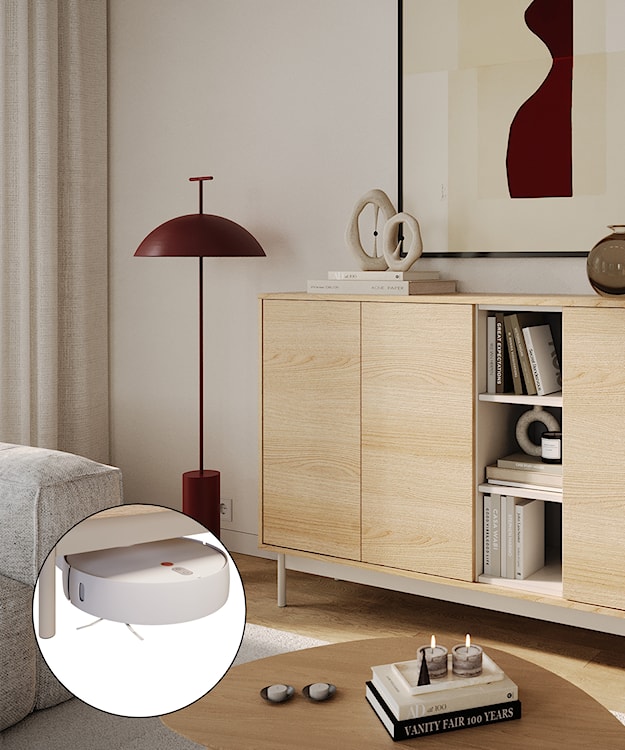 Komoda trzydrzwiowa Layen z trzema wnękami 138 cm dąb lindberg/kaszmir  - zdjęcie 8