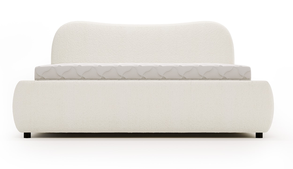 Łóżko tapicerowane 180x200 cm Lumeno z pojemnikiem białe boucle  - zdjęcie 3
