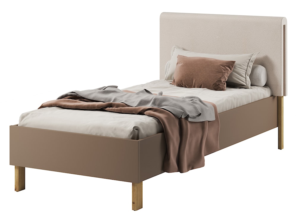 Zagłówek tapicerowany do łóżka Lenny 102 cm beżowy  - zdjęcie 3