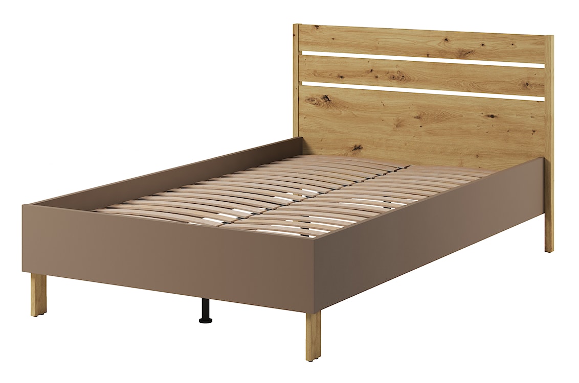 Łóżko młodzieżowe Lenny 132 cm dąb artisan, beż, truflowy 