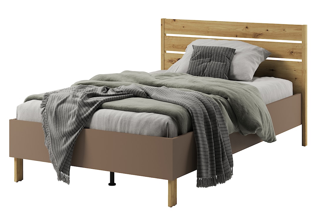 Łóżko młodzieżowe Lenny 132 cm dąb artisan, beż, truflowy  - zdjęcie 2