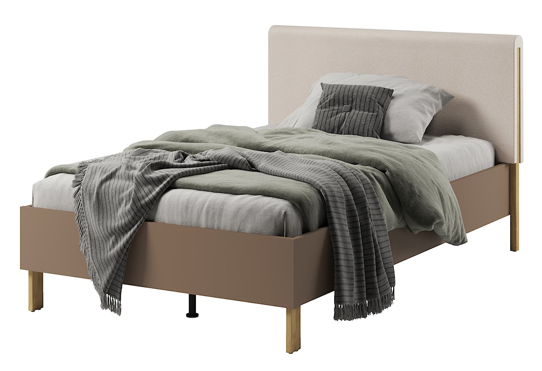 Zagłówek tapicerowany do łóżka Lenny 132 cm beżowy  - zdjęcie 3