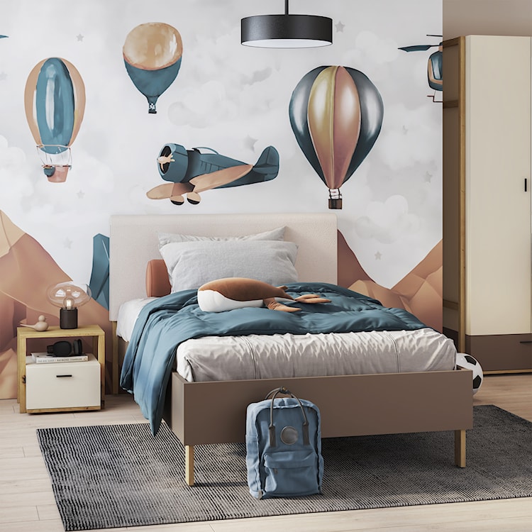 Zagłówek tapicerowany do łóżka Lenny 102 cm beżowy  - zdjęcie 4