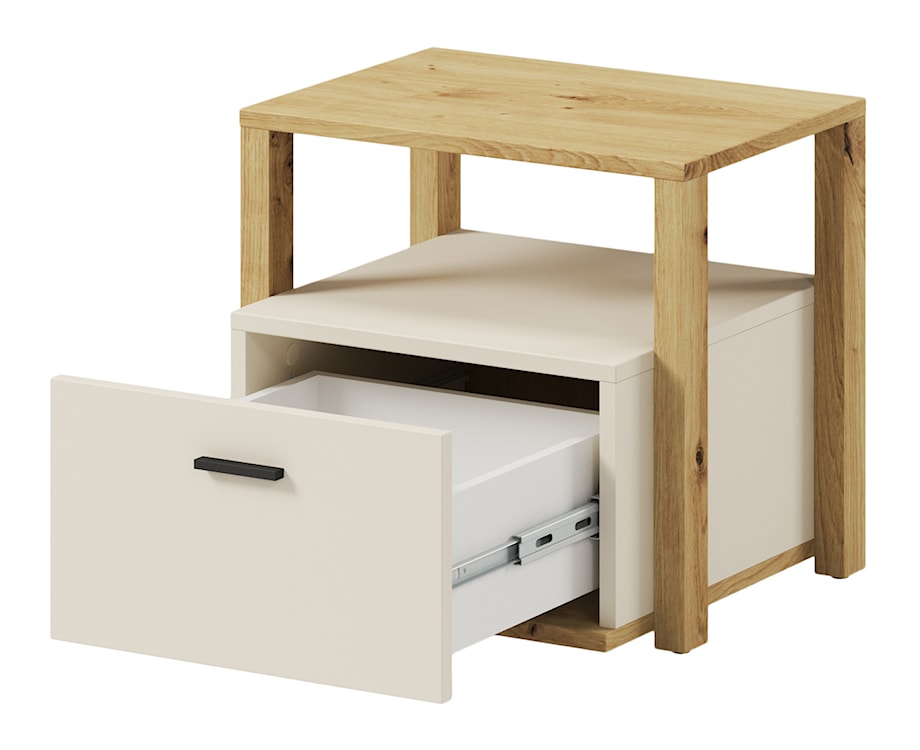 Stolik nocny młodzieżowy Lenny z szufladą dąb artisan, beż, truflowy  - zdjęcie 2