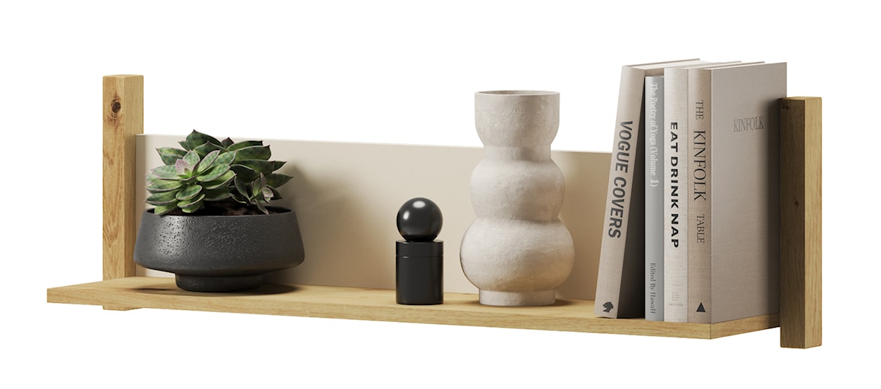 Półka wisząca Lenny 90 cm dąb artisan, beż, truflowy  - zdjęcie 2