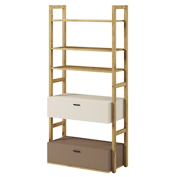 Regał młodzieżowy Lenny z dwiema szufladami 85 cm dąb artisan, beż, truflowy