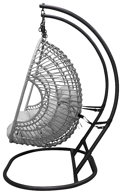 Fotel wiszący Luplo stalowa rama czarny/jasnoszary  - zdjęcie 6