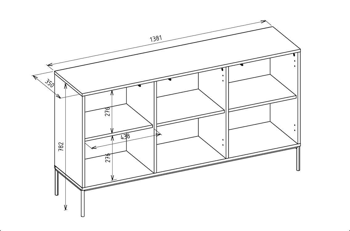 Komoda trzydrzwiowa Linearis 140 cm kaszmir  - zdjęcie 8