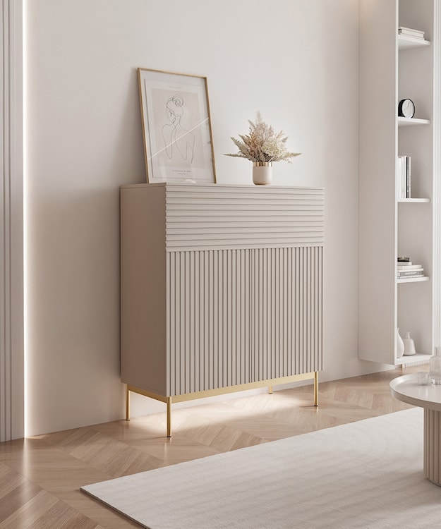 Komoda wysoka Linearis 92 cm kaszmir  - zdjęcie 2