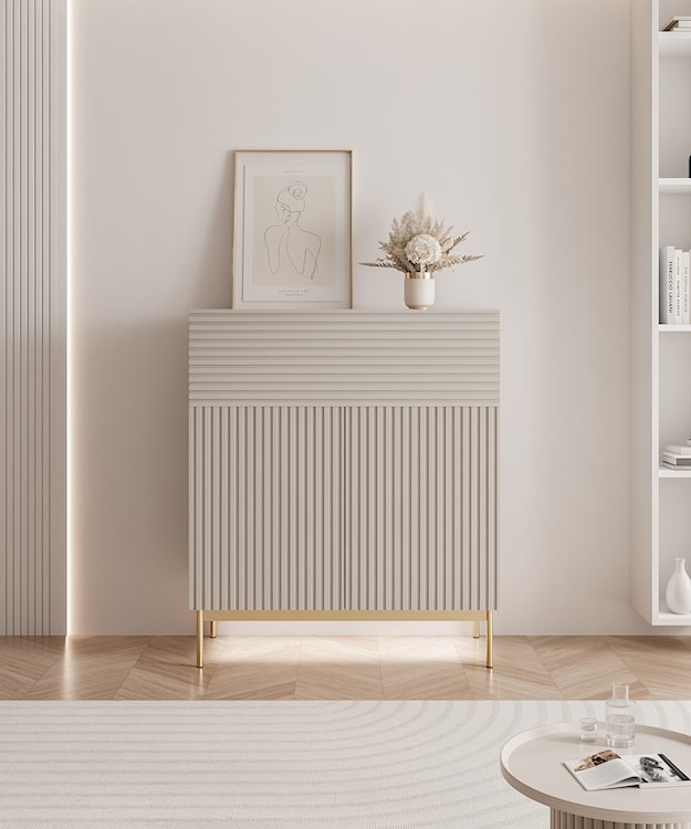 Komoda wysoka Linearis 92 cm kaszmir  - zdjęcie 4