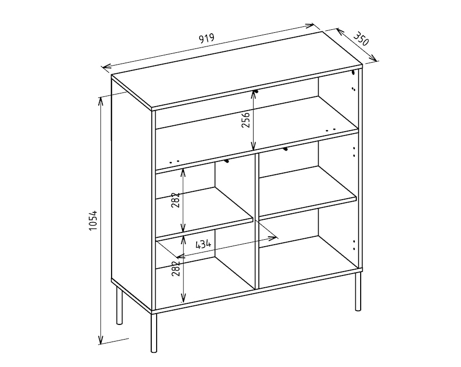 Komoda wysoka Linearis 92 cm kaszmir  - zdjęcie 8