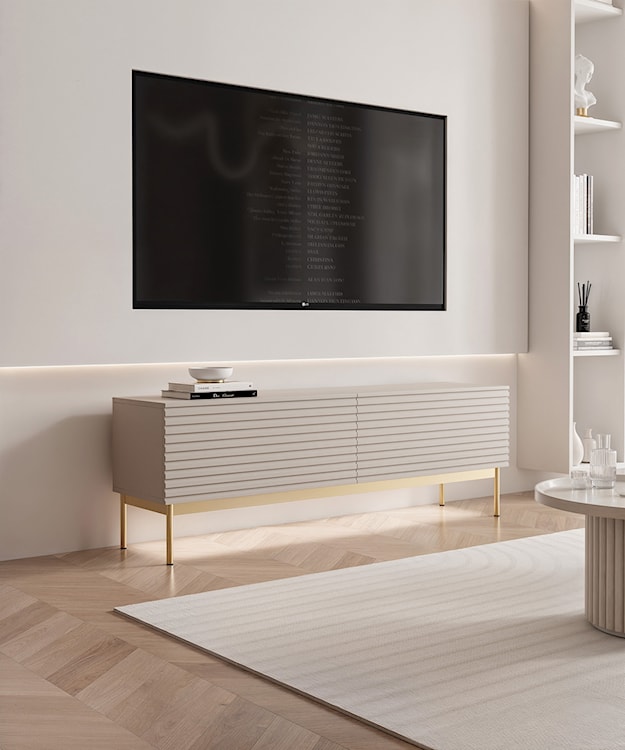 Szafka RTV Linearis 140 cm kaszmir  - zdjęcie 2
