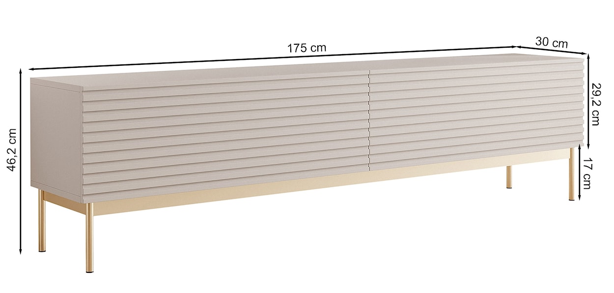 Szafka RTV Linearis 175 cm kaszmir  - zdjęcie 7