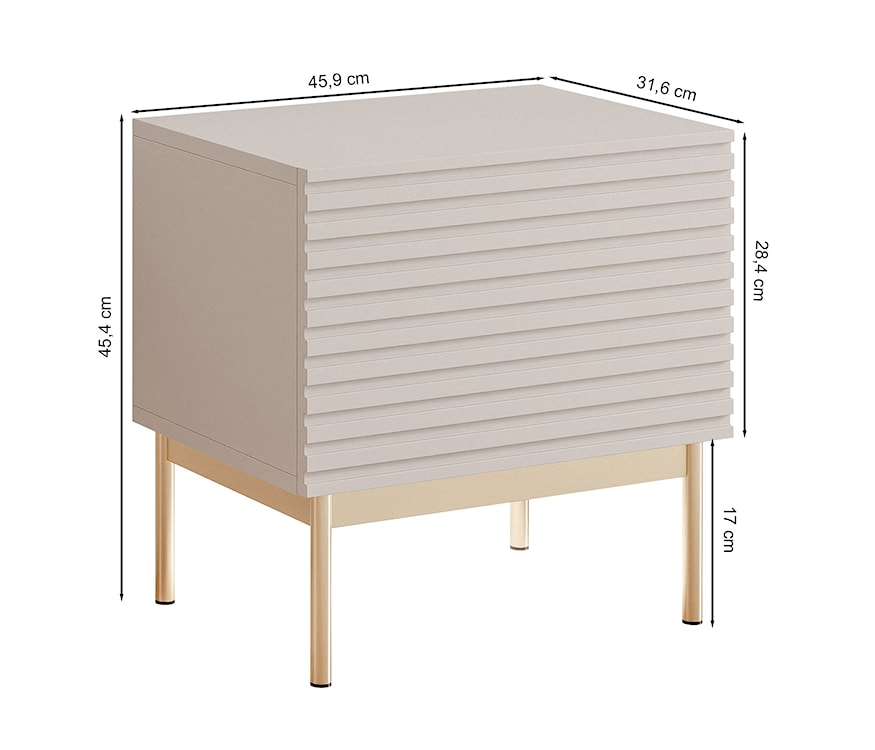 Szafka nocna Linearis jednodrzwiowa 46 cm kaszmir  - zdjęcie 7