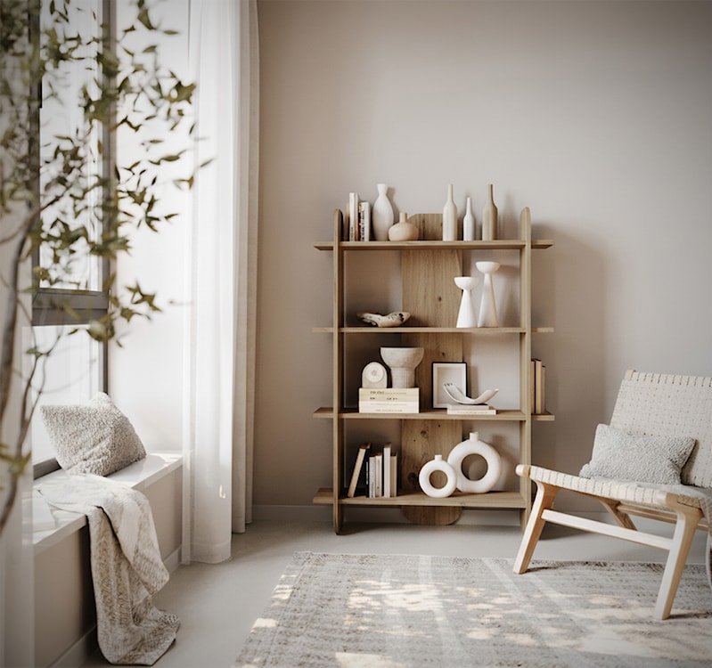 Regał Livio z czterema półkami 107 cm Dąb Evoke  - zdjęcie 4