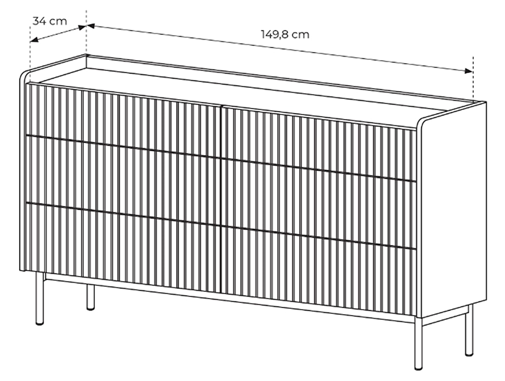 Komoda Liwelo z sześcioma szufladami 153 cm szarobeżowa  - zdjęcie 7