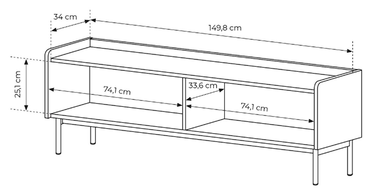 Szafka RTV Liwelo dwudrzwiowa 153 cm szarobeżowa  - zdjęcie 6