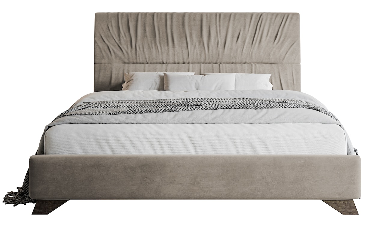 Łóżko tapicerowane Llana 180x200 cm beżowy velvet  - zdjęcie 3
