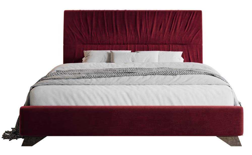 Łóżko tapicerowane Llana 180x200 cm bordowy velvet  - zdjęcie 3