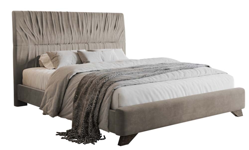 Łóżko tapicerowane Llana 180x200 cm beżowy velvet 