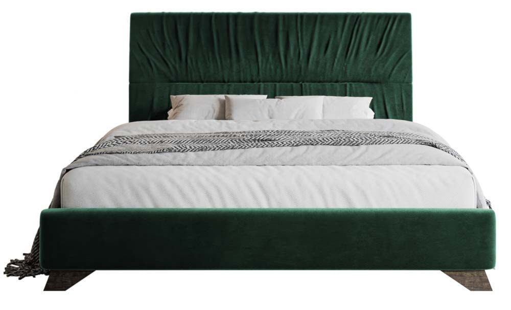 Łóżko tapicerowane Llana 160x200 cm ciemnozielony velvet  - zdjęcie 3