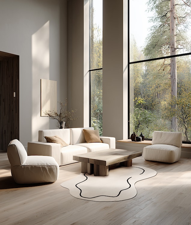 Dywan wełniany ręcznie tkany Loop kremowy 230x160 cm  - zdjęcie 2