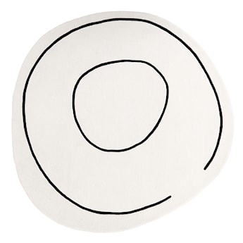 Dywan wełniany ręcznie tkany Loop kremowy okrągły 200 cm