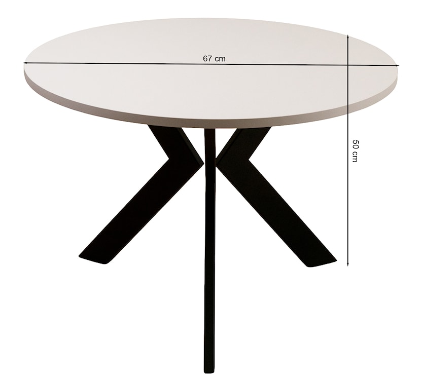 Stolik kawowy Loussly okrągły 67 cm dąb olejowany z czarnymi nogami  - zdjęcie 3