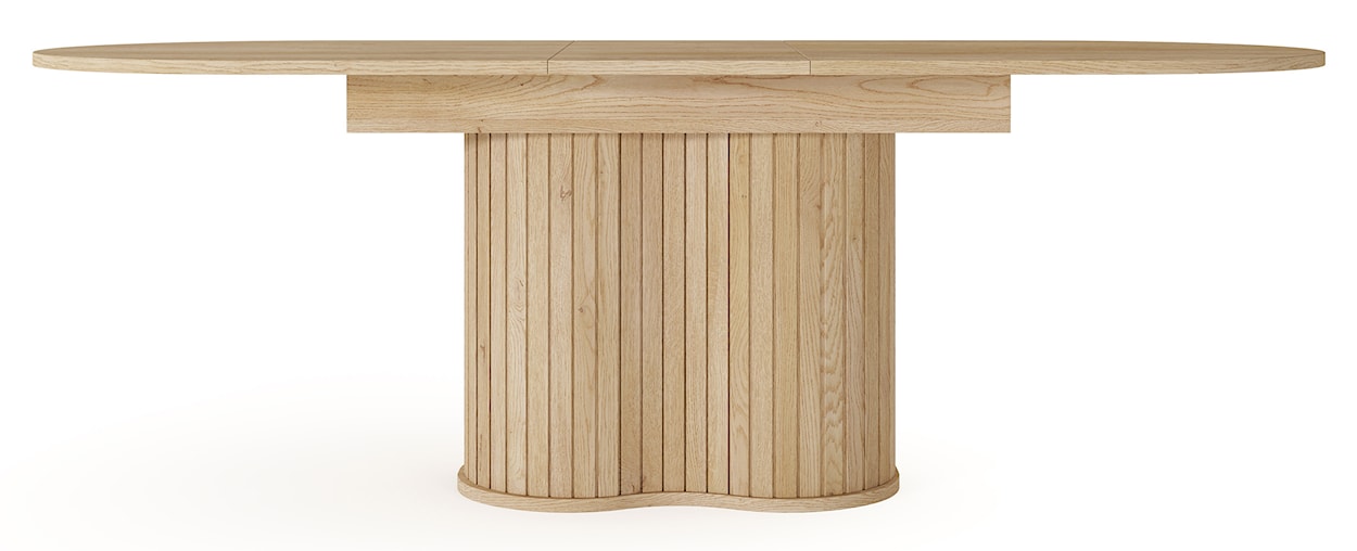 Stół rozkładany do jadalni Lovi owalny z ryflowaniem 180-220x90 cm dąb cremona  - zdjęcie 8