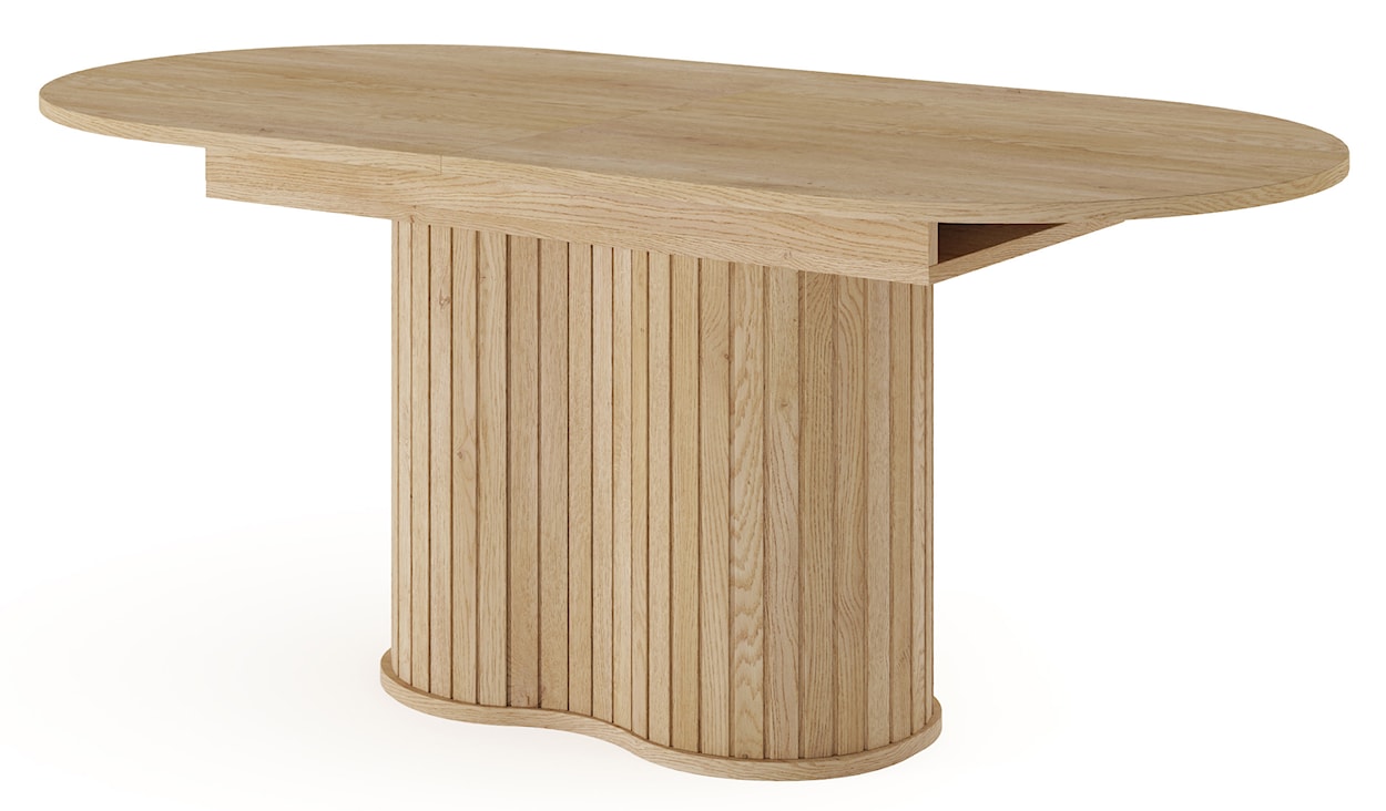 Stół rozkładany do jadalni Lovi owalny z ryflowaniem 180-220x90 cm dąb cremona  - zdjęcie 5
