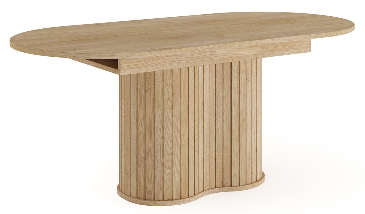 Stół rozkładany do jadalni Lovi owalny z ryflowaniem 180-220x90 cm dąb cremona 