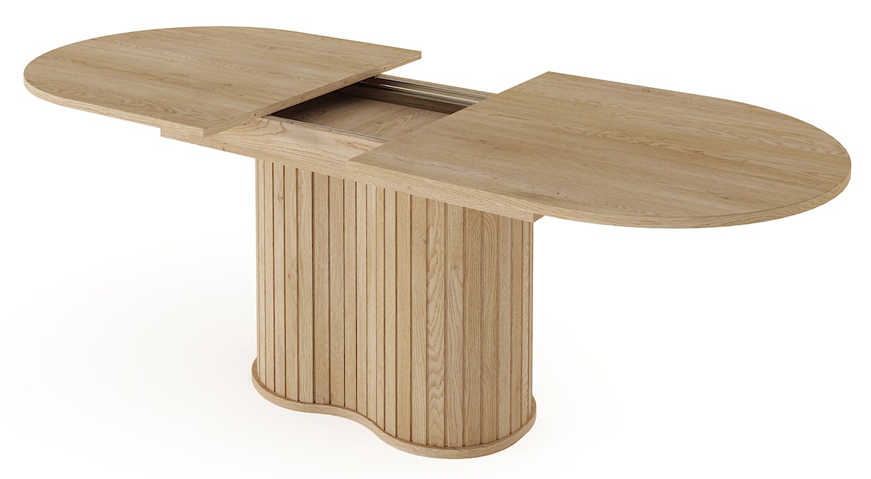 Stół rozkładany do jadalni Lovi owalny z ryflowaniem 180-220x90 cm dąb cremona  - zdjęcie 3