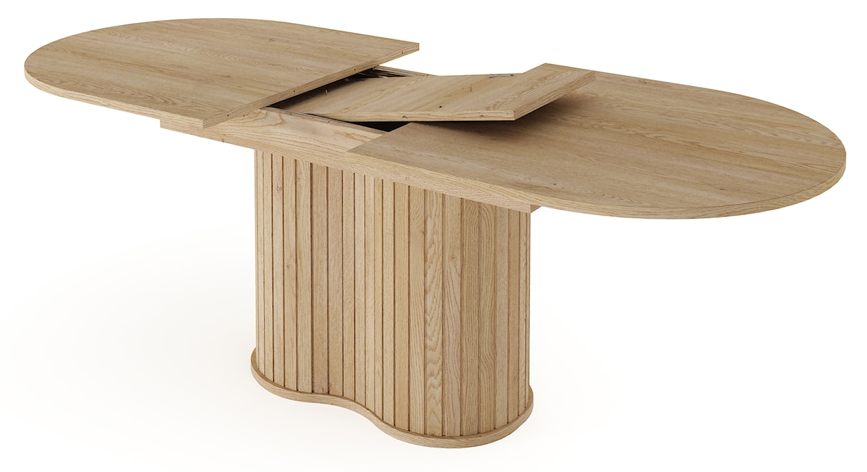 Stół rozkładany do jadalni Lovi owalny z ryflowaniem 180-220x90 cm dąb cremona  - zdjęcie 9