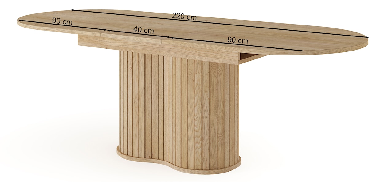 Stół rozkładany do jadalni Lovi owalny z ryflowaniem 180-220x90 cm dąb cremona  - zdjęcie 12