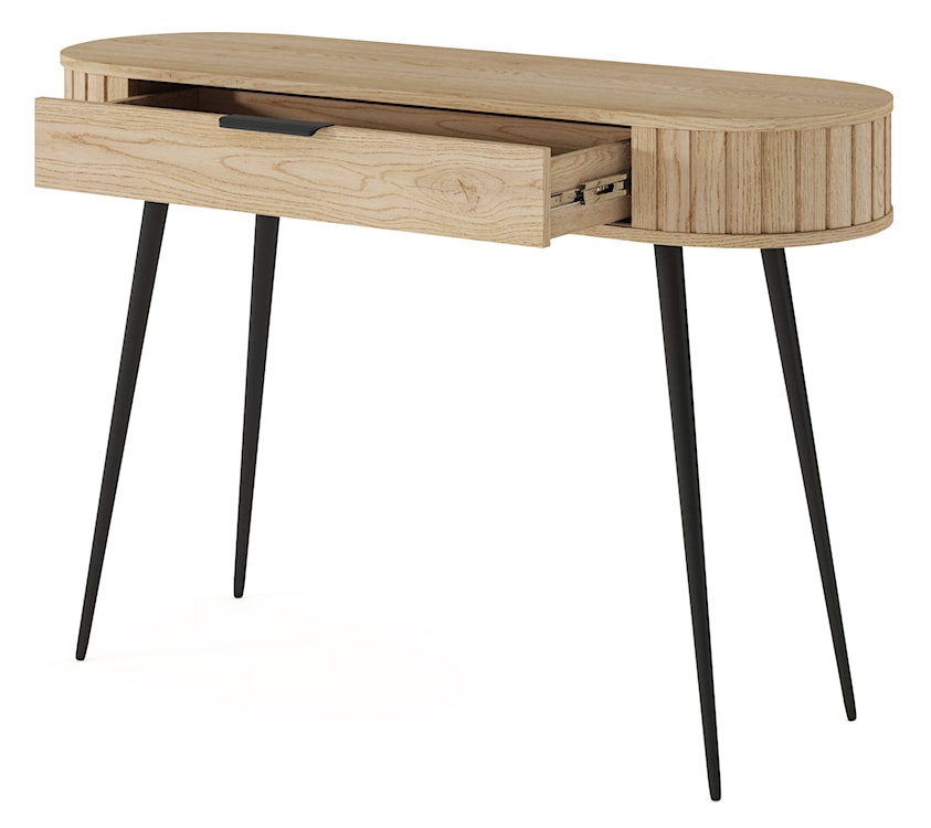 Toaletka Lovi z szufladą i ryflowaniem 120 cm dąb cremona  - zdjęcie 3