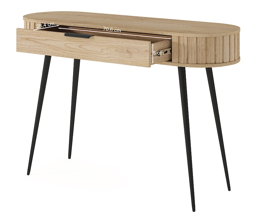 Toaletka Lovi z szufladą i ryflowaniem 120 cm dąb cremona  - zdjęcie 9