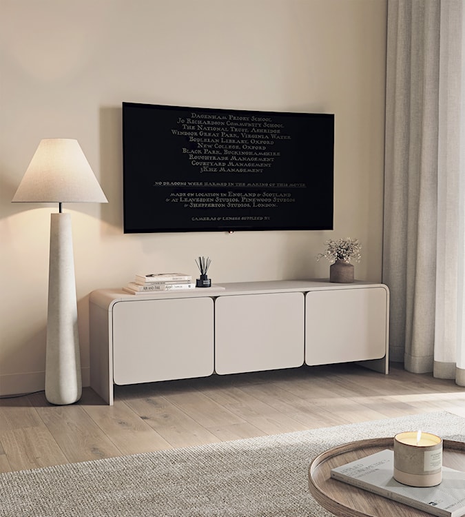 Szafka RTV trzydrzwiowa Lummo 156 cm kaszmir  - zdjęcie 3