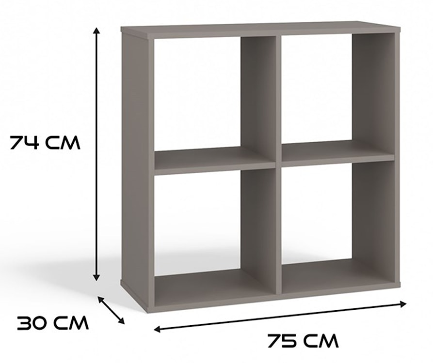 Regał otwarty Malax z czterema półkami 74 cm szary  - zdjęcie 4