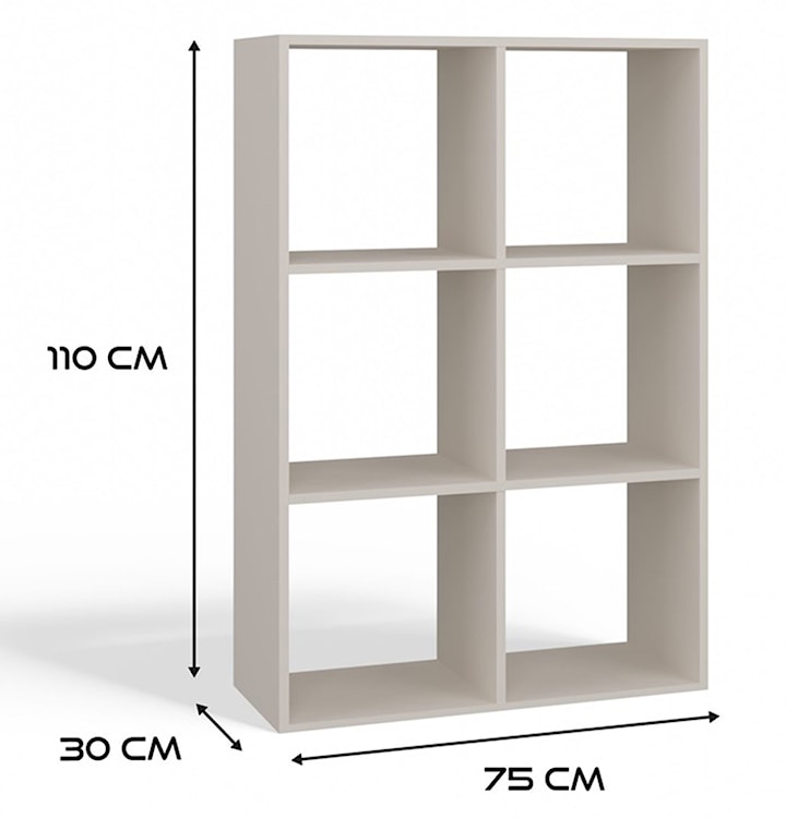 Regał otwarty Malax z sześcioma półkami 110 cm kaszmir  - zdjęcie 7