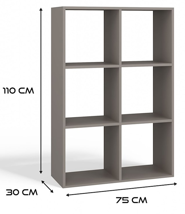 Regał otwarty Malax z sześcioma półkami 110 cm szary  - zdjęcie 6