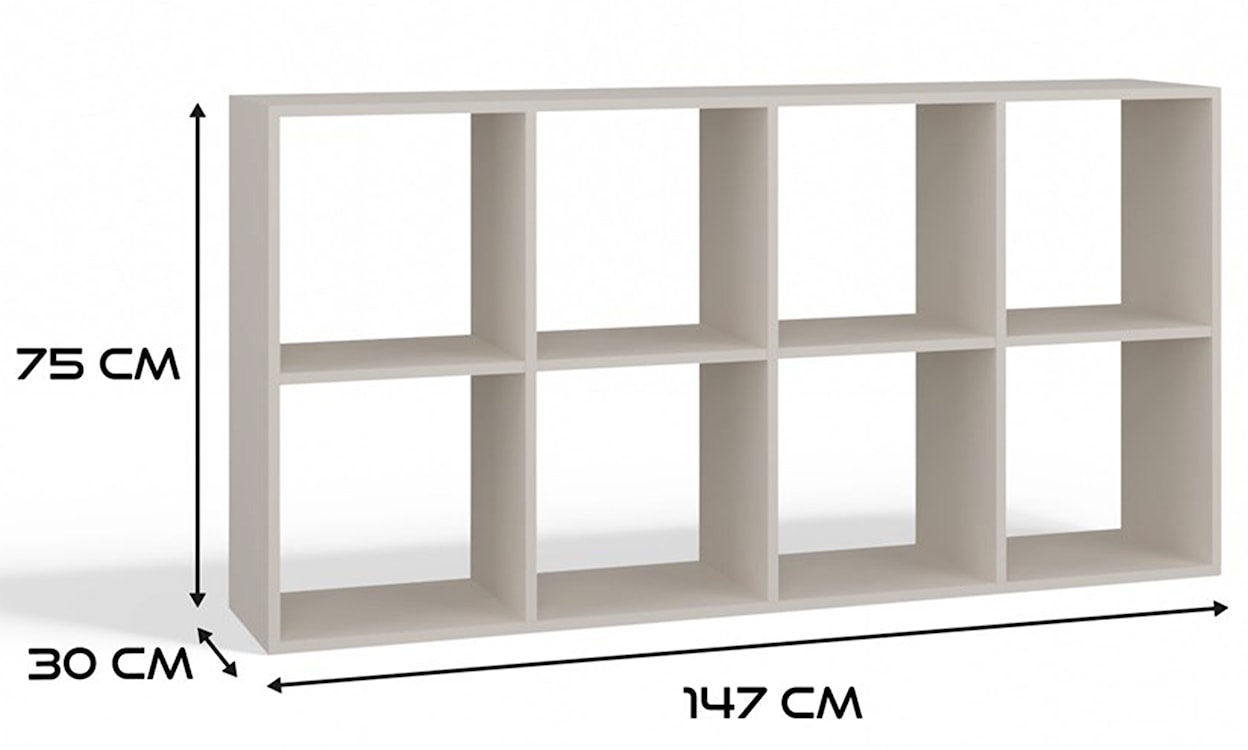 Regał otwarty Malax z ośmioma półkami 147 cm kaszmir  - zdjęcie 5