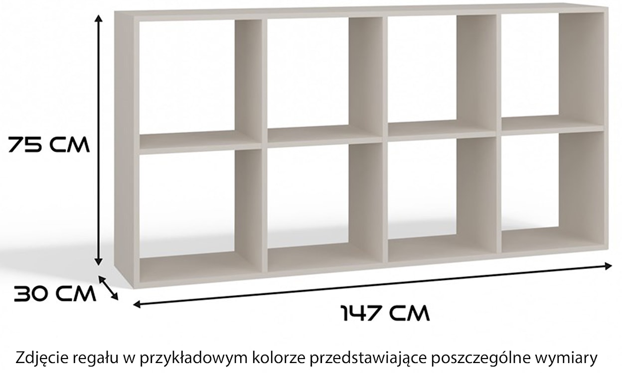 Regał otwarty Malax z ośmioma półkami 147 cm dąb sonoma  - zdjęcie 4